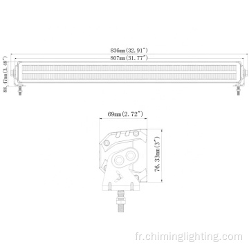 barre lumineuse led double rangée avec feu de position